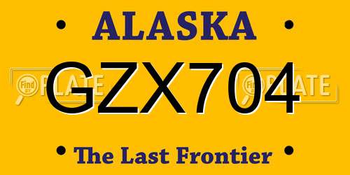 GZX704 Alaska License Plate