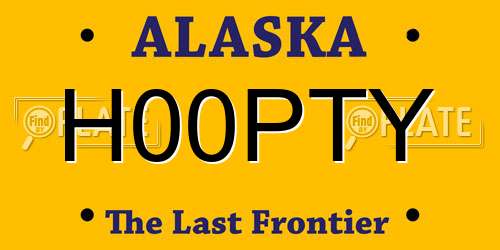 H00PTY Alaska License Plate