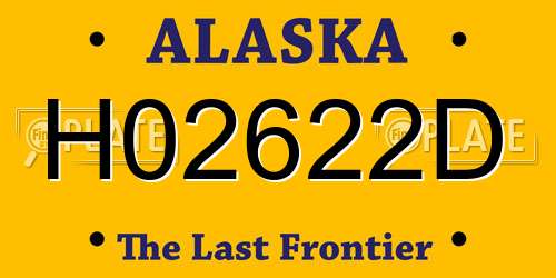 H02622D Alaska License Plate