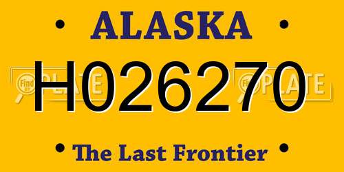 H026270 Alaska License Plate