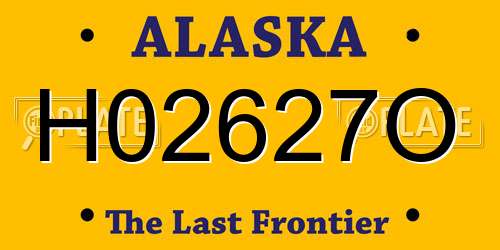 H02627O Alaska License Plate