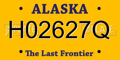 H02627Q Alaska License Plate