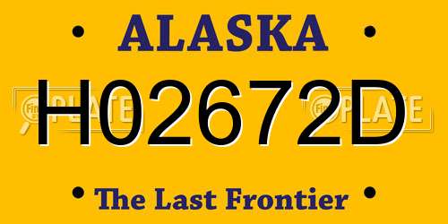 H02672D Alaska License Plate