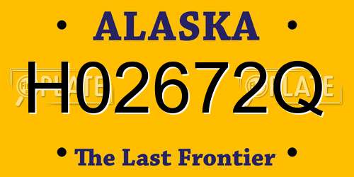 H02672Q Alaska License Plate