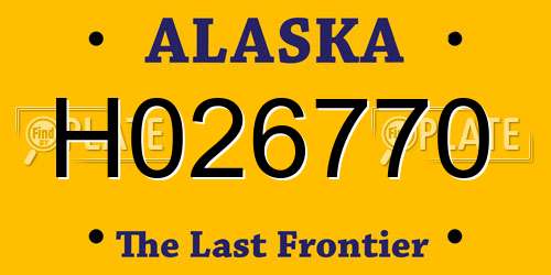 H026770 Alaska License Plate
