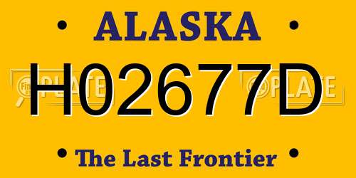 H02677D Alaska License Plate