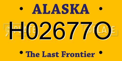 H02677O Alaska License Plate