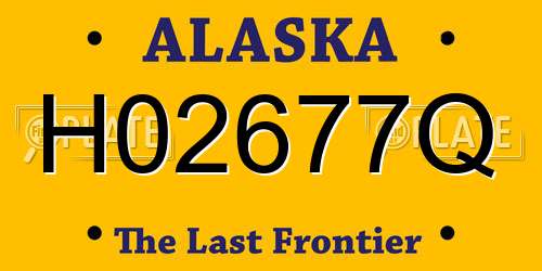 H02677Q Alaska License Plate