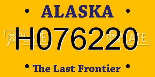 H076220 Alaska License Plate