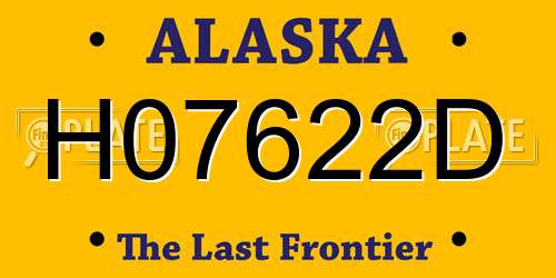 H07622D Alaska License Plate