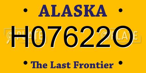 H07622O Alaska License Plate