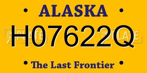 H07622Q Alaska License Plate