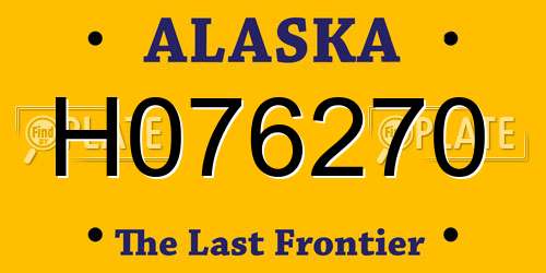 H076270 Alaska License Plate