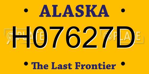 H07627D Alaska License Plate