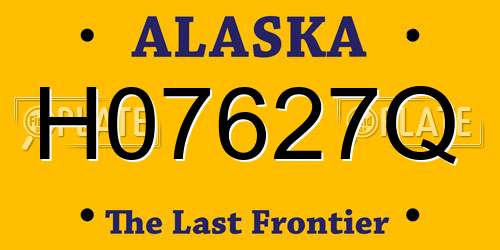 H07627Q Alaska License Plate