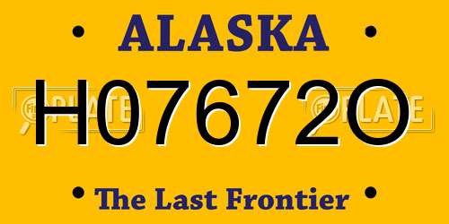 H07672O Alaska License Plate