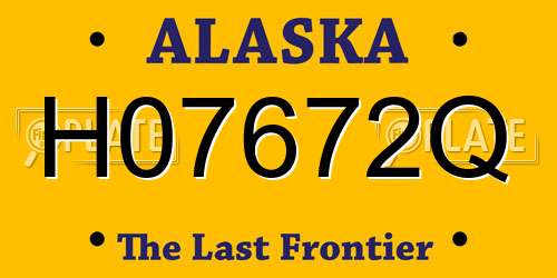 H07672Q Alaska License Plate