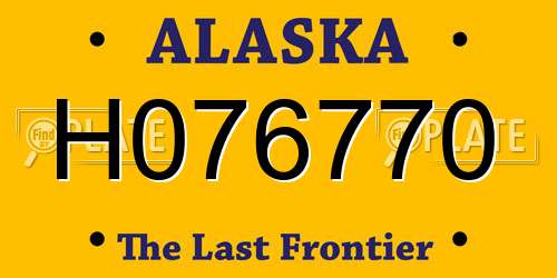 H076770 Alaska License Plate