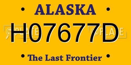 H07677D Alaska License Plate