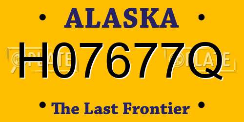 H07677Q Alaska License Plate
