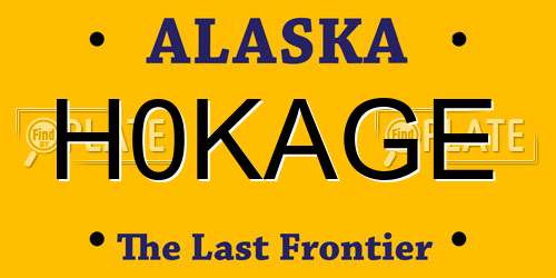 H0KAGE Alaska License Plate