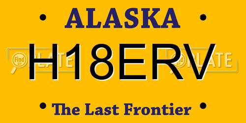H18ERV Alaska License Plate