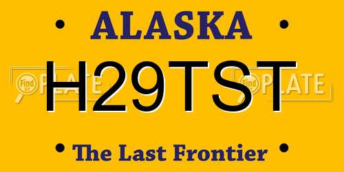 H29TST Alaska License Plate