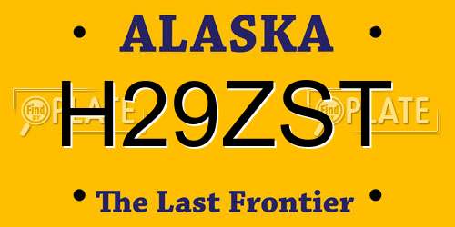 H29ZST Alaska License Plate