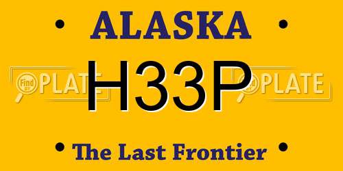H33P Alaska License Plate