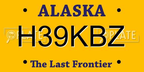 H39KBZ Alaska License Plate