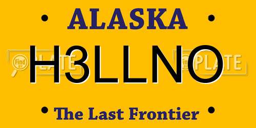 H3LLNO Alaska License Plate