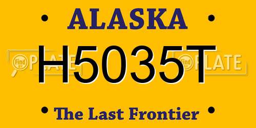 H5035T Alaska License Plate