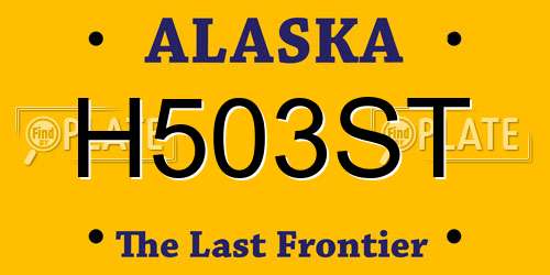 H503ST Alaska License Plate