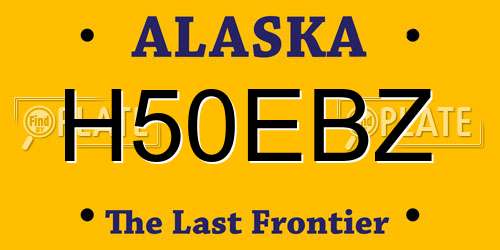 H50EBZ Alaska License Plate