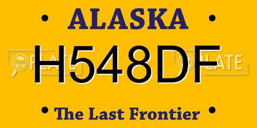 H548DF Alaska License Plate