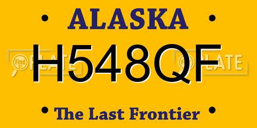 H548QF Alaska License Plate