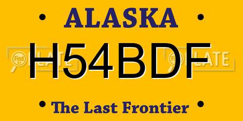 H54BDF Alaska License Plate