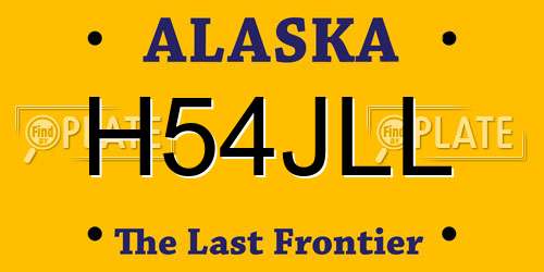 H54JLL Alaska License Plate
