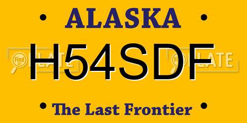 H54SDF Alaska License Plate