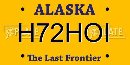 H72HOI Alaska License Plate