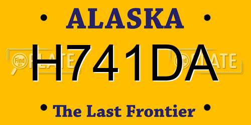 H741DA Alaska License Plate