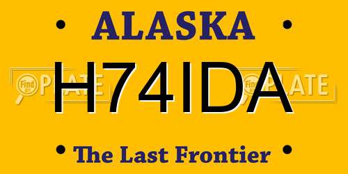 H74IDA Alaska License Plate