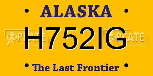 H752IG Alaska License Plate