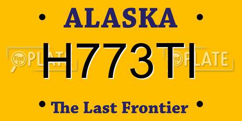H773TI Alaska License Plate
