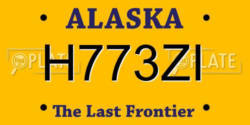 H773ZI Alaska License Plate