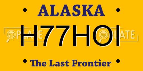 H77HOI Alaska License Plate