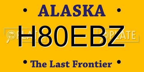 H80EBZ Alaska License Plate