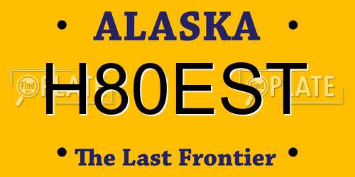 H80EST Alaska License Plate