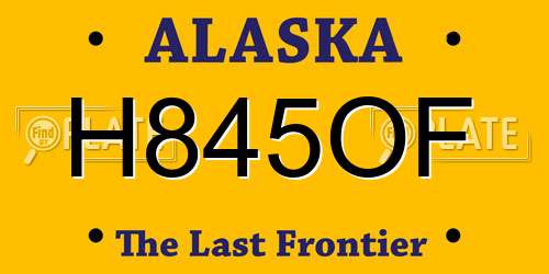 H845OF Alaska License Plate