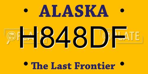 H848DF Alaska License Plate